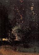 James Abbott McNeil Whistler Nocturne in Black and Gold The Falling Rocket painting